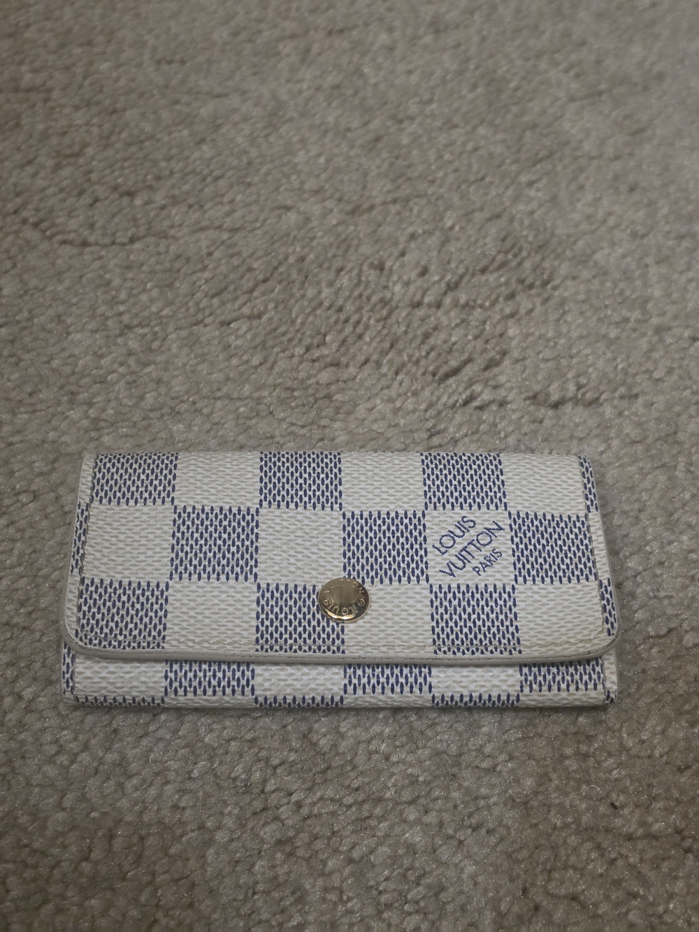 Louis Vuitton White & Blue Check Wallet